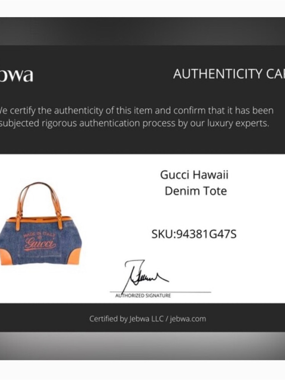 Gucci Blue Denim Tote with Orange Leather Trim - Picture 13 of 14